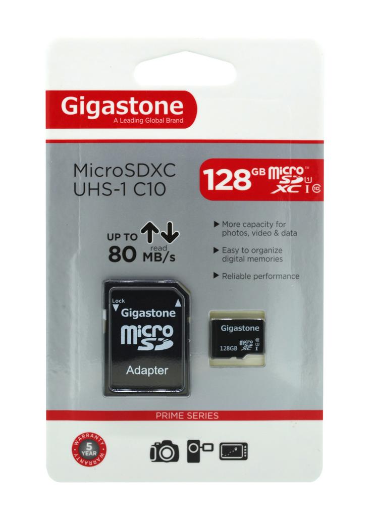 Κάρτα Μνήμης Gigastone MicroSDXC UHS-1 128GB C10 Professional Series με SD Αντάπτορα up to 80 MB/s*