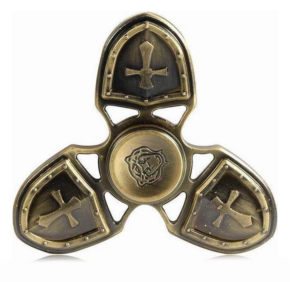 Fidget Spinner Metal Medieval 3 Leaves Χρυσαφί 4 min