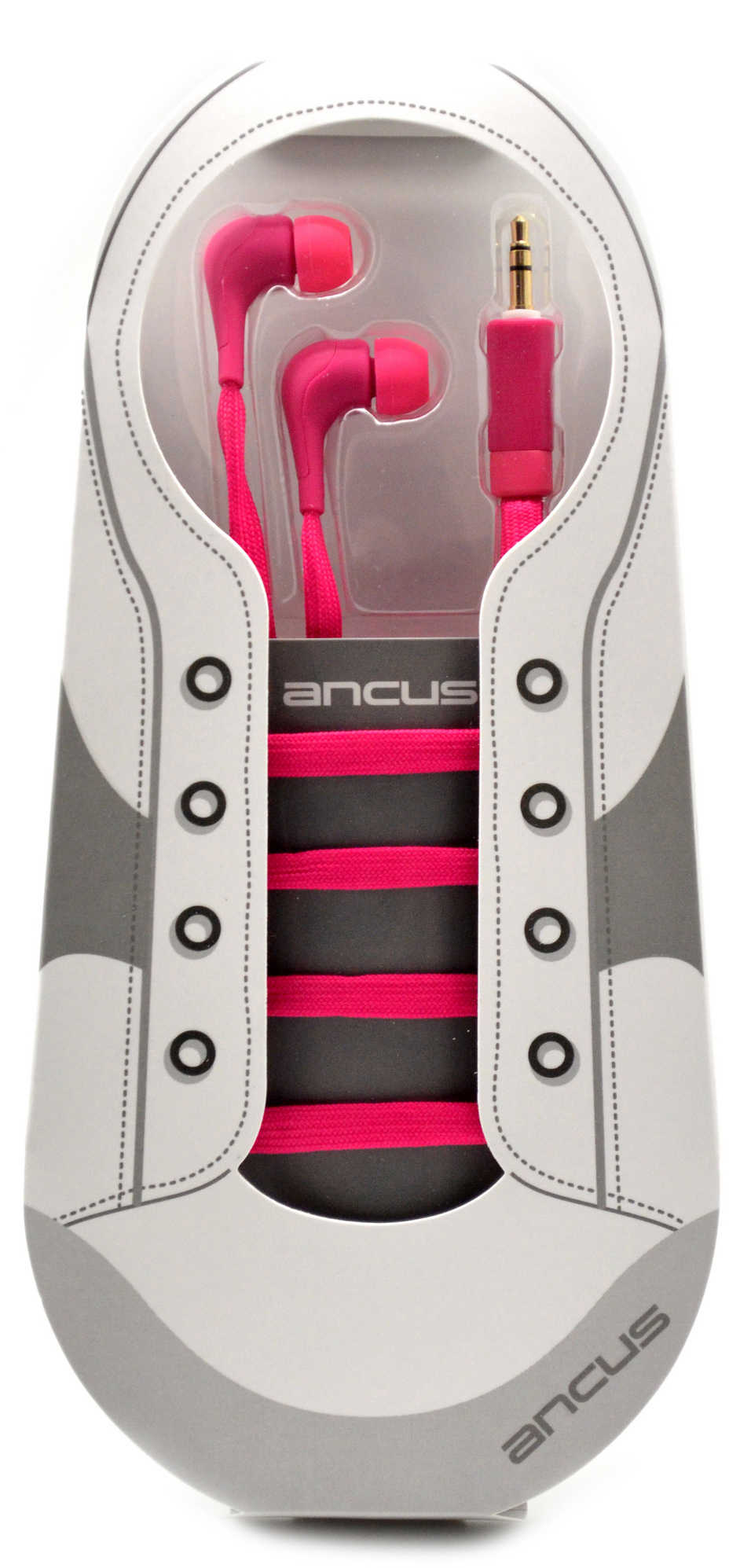 Hands Free Ancus in-Earbud Stereo 3.5 mm για Apple-Samsung-HTC-BlackBerry-LG Φούξια με Καλώδιο Κορδόνι χωρίς Μικρόφωνο