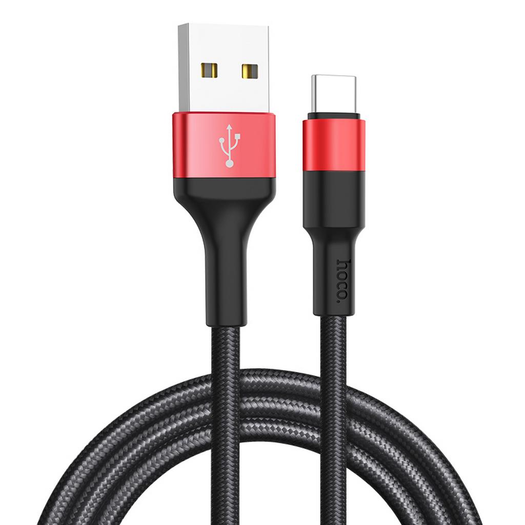 Καλώδιο σύνδεσης Hoco X26 Xpress USB σε Type-C Fast Charging 2A Μαύρο - Κόκκινο 1μ