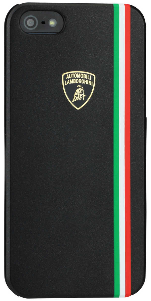 Θήκη Faceplate Lamborghini για Apple iPhone SE/5/5S Slim Μαύρη με αποσπώμενο μαύρο και λευκό μπροστινό μέρος Tricolor-D1