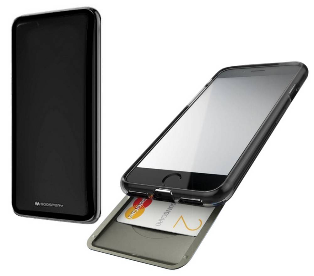 Θήκη Faceplate Goospery The Hidden Card για Apple iPhone 7 Plus/8 Plus Μαύρη-Διάφανη by Mercury