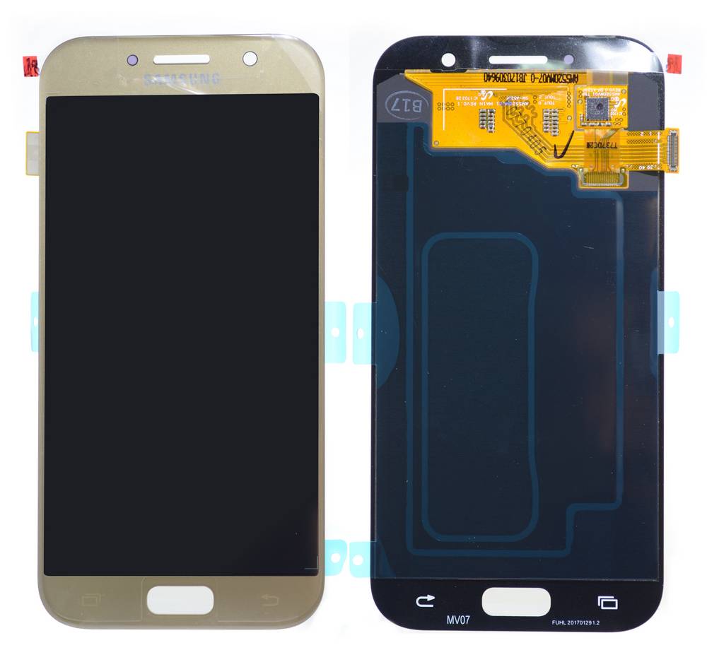 Γνήσια Οθόνη & Μηχανισμός Αφής Samsung SM-A520F Galaxy A5 (2017) Χρυσαφί GH97-19733B, GH97-20135B