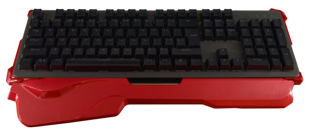 Πληκτρολόγιο Ενσύρματο Μηχανικό Mobilis με Κόκκινη Ενσωματωμένη Περικάρπια Βάση και Αδιάβροχο Κάλυμμα Πλήκτρων. Μαύρο