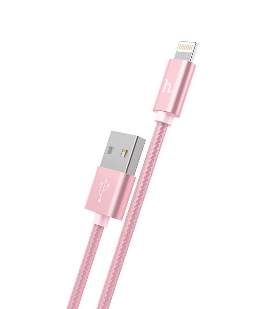 Καλώδιο σύνδεσης Hoco X2 Knitted USB σε Lightning Fast Charging Rose Gold 1,0 μ.