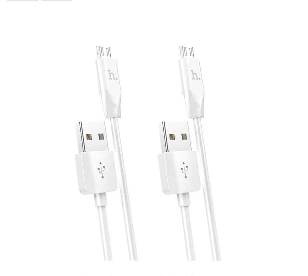 Καλώδιο σύνδεσης Hoco X1 USB σε Micro-USB Λευκό 1μ - 2 Τεμάχια