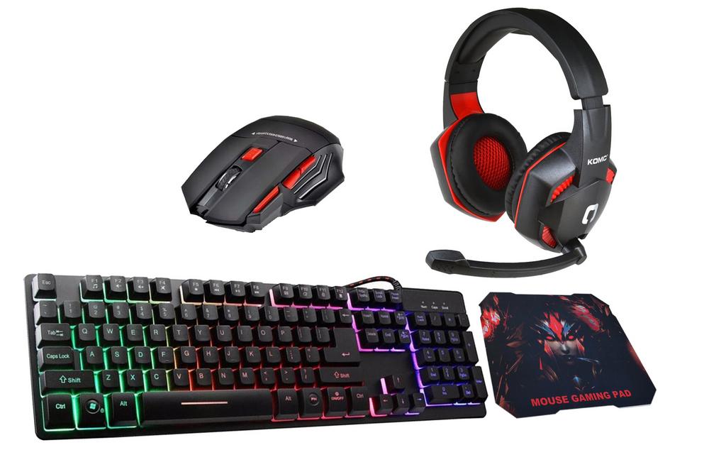 Gamer Pack με Πληκτρολόγιο, Ποντίκι, Mousepad και Ακουστικά με Μικρόφωνο