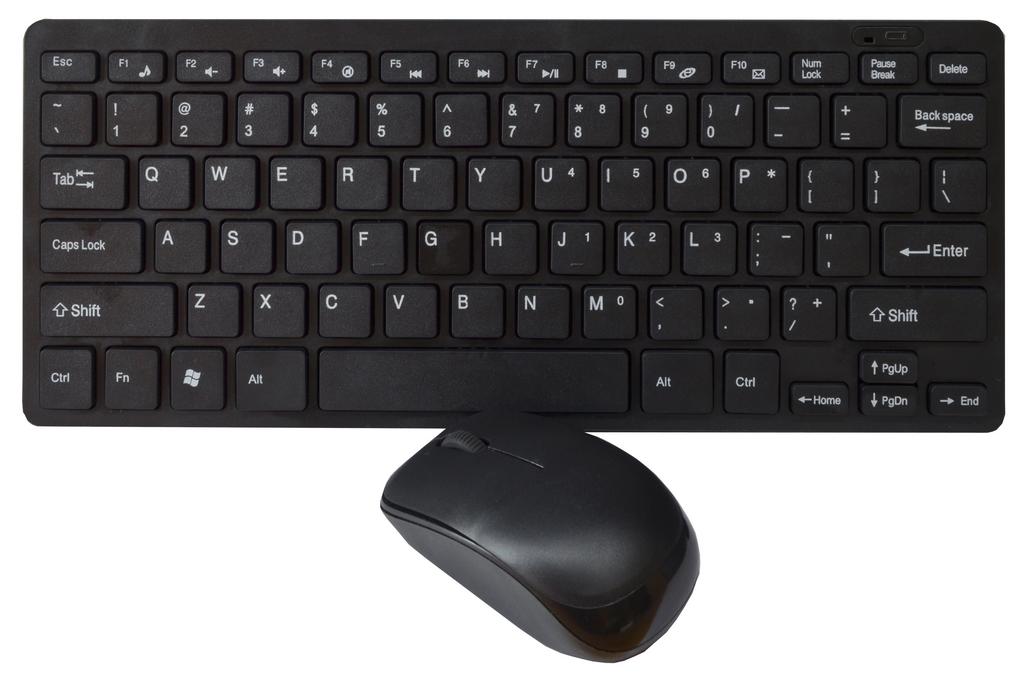 Πληκτρολόγιο Wireless Mobilis Mini Keyboard με Ασύρματο Ποντίκι 3 Κουμπιών Μαύρο