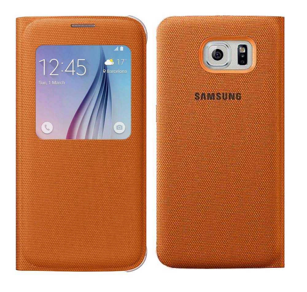 Θήκη Book S-View Samsung Fabric EF-CG920BOEGWW για SM-G920F Galaxy S6 Πορτοκαλί