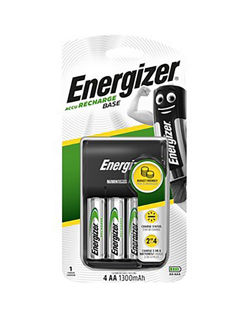 Φορτιστής Μπαταριών Energizer ACCU Recharge Base για AA/AAA με 4 ΑΑ Μπαταρίες 1300mAh και LED Ένδειξη Φόρτισης