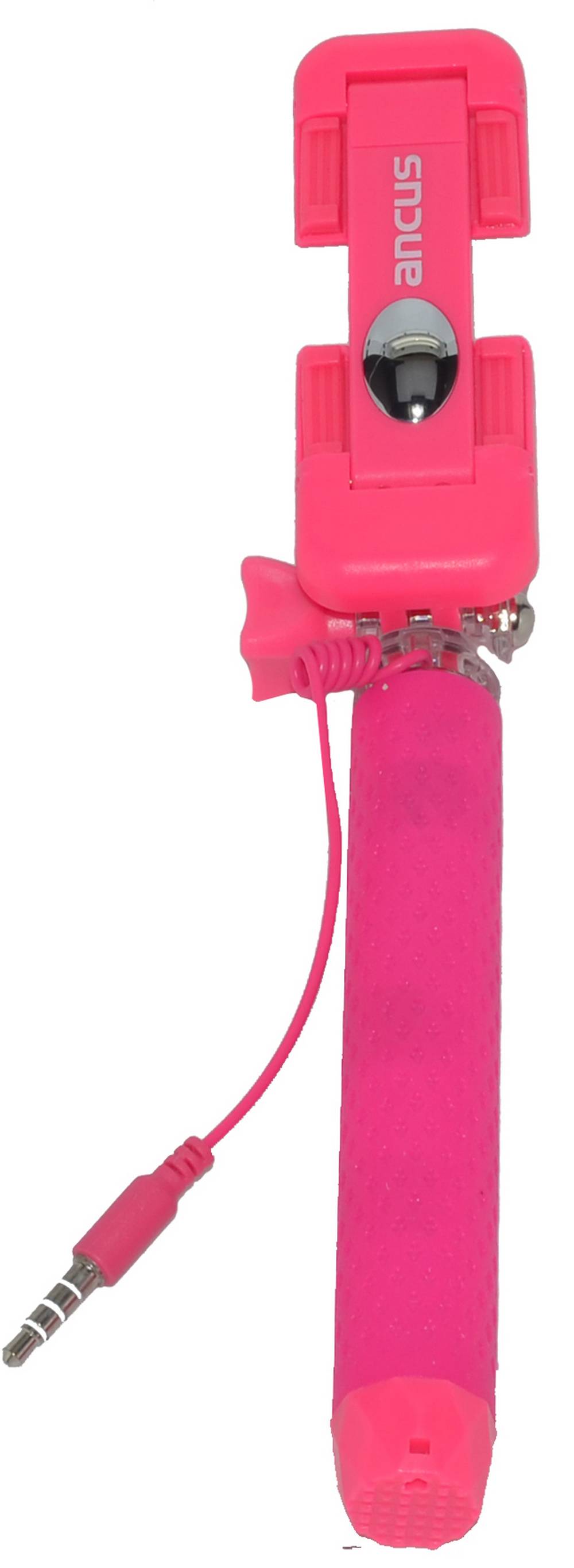 Selfie Stick Ancus Colour Ρόζ με Καλώδιο Jack 3.5mm (Μήκος Κονταριού 13.5cm, Μήκος Ανοίγματος 65cm)
