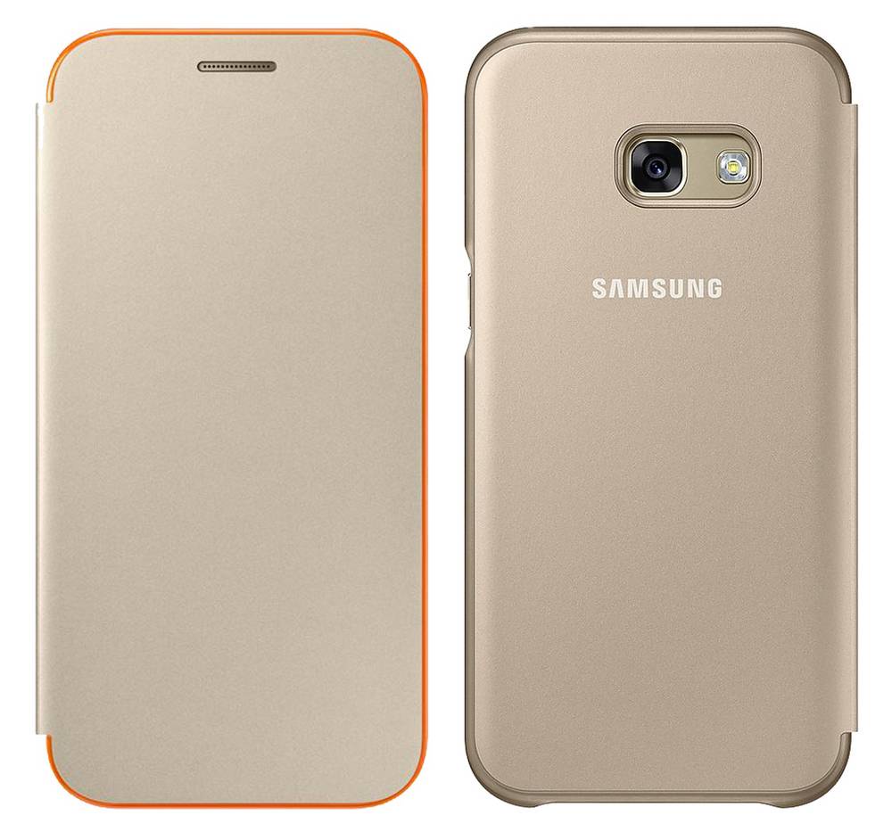 Θήκη Book Samsung Neon Flip Cover EF-FA320PFEGWW για SM-A320F Galaxy A3 (2017) Χρυσαφί