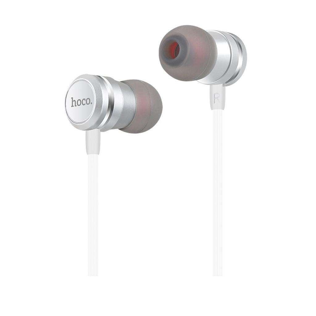 Hands Free Hoco M16 Ling Sound Earphones Stereo 3.5mm Ασημί με Μικρόφωνο και Πλήκτρο Λειτουργίας