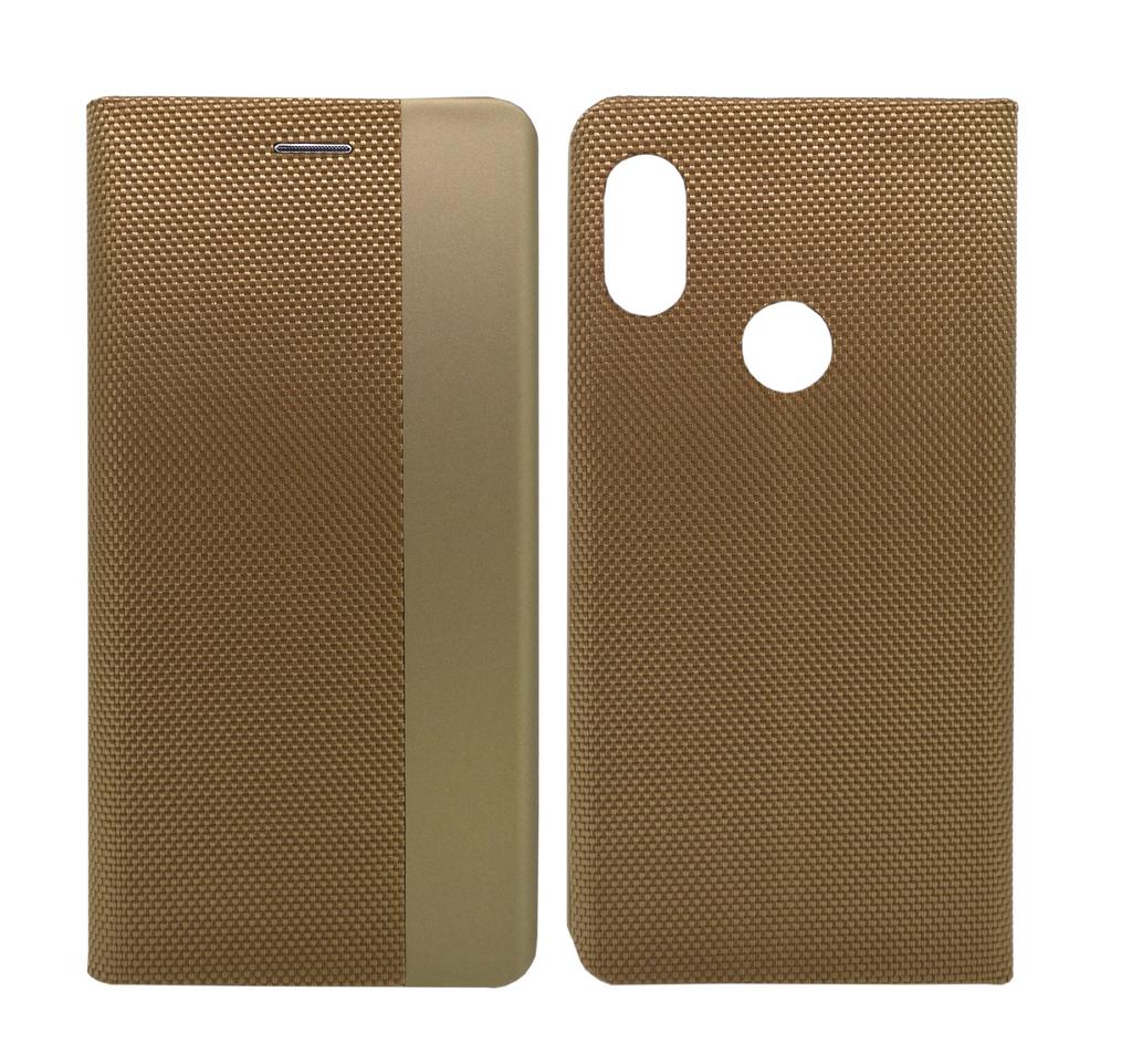 Θήκη Book Ancus Magnetic Canvas για Xiaomi Redmi Note 6 Pro TPU Χρυσαφί