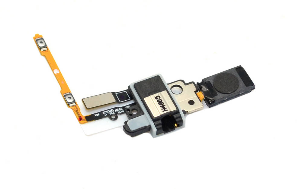 Ακουστικό Samsung SM-G850F Galaxy Alpha με Καλώδιο Πλακέ, Επαφή Ακουστικών και Πλήκτρα Έντασης Ασημί Original GH96-07463A