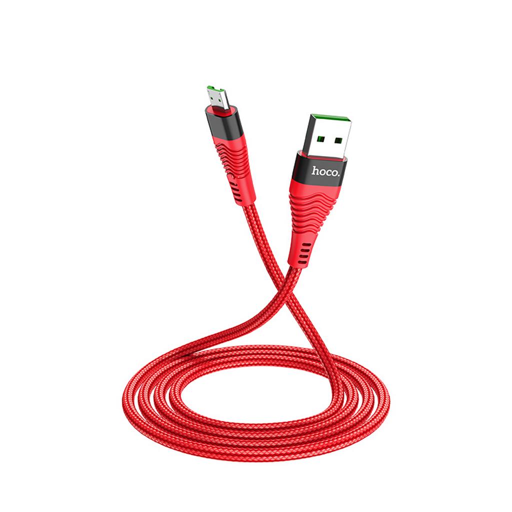 Καλώδιο σύνδεσης Hoco U53 4A Flash USB σε Micro-USB Fast Charging 4A Κόκκινο 1.2μ