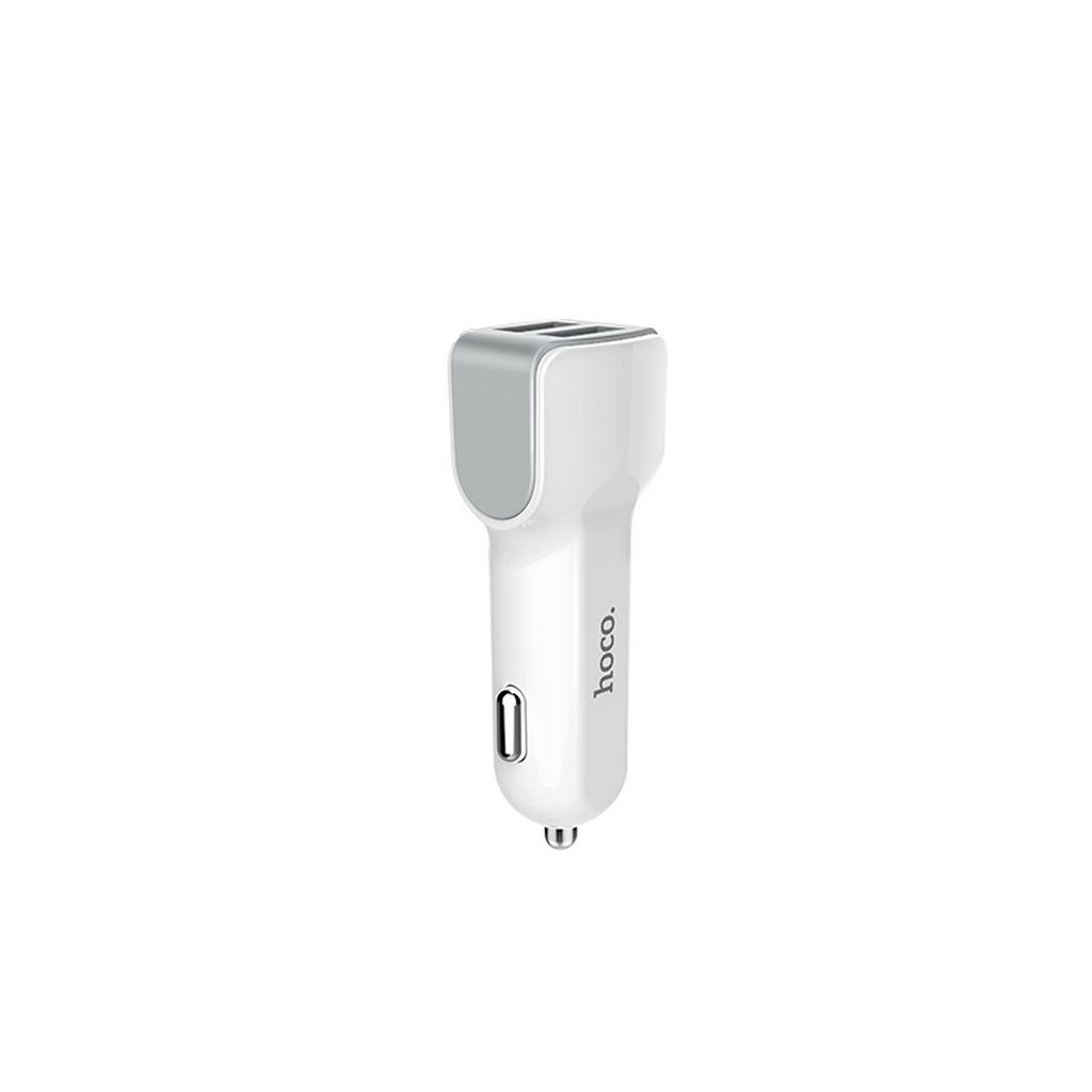 Φορτιστής Αυτοκινήτου Hoco Z23 Grand Style Dual USB Fast Charging 5V/2.4A 12W και Είσοδο 12/24V Λευκός