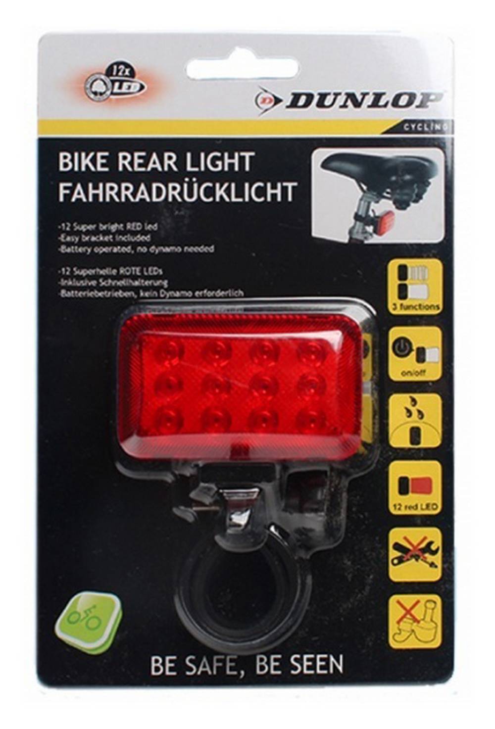 Φακός Ποδηλάτου Dunlop Πίσω Φώς 12 Led