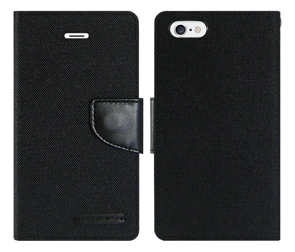 Θήκη Book Goospery Canvas Diary για Apple iPhone 7 Plus Μαύρη by Mercury