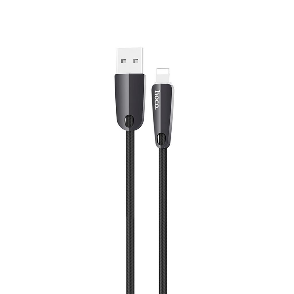 Καλώδιο σύνδεσης Hoco U35 Space Shuttle USB σε Lightning Smart Power Off 2.4A Μαύρο 2m