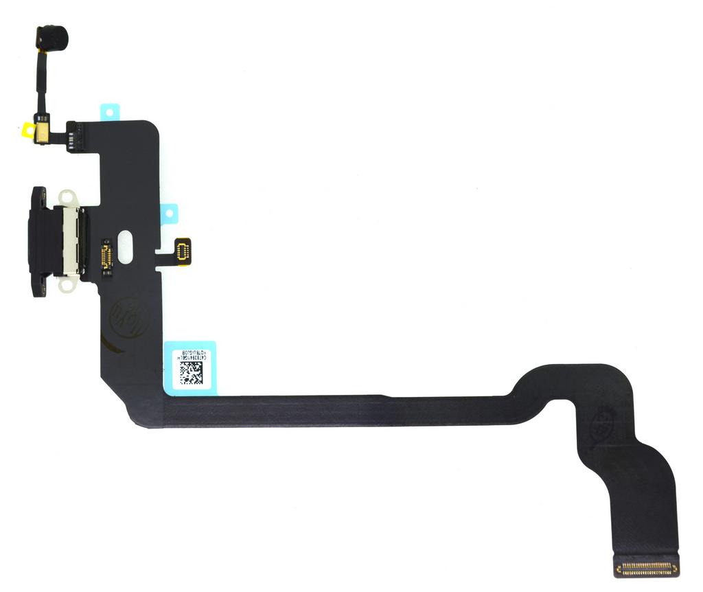 Επαφή Φόρτισης Apple iPhone XS με Καλώδιο Πλακέ και Μικρόφωνο Μαύρο OEM Type A