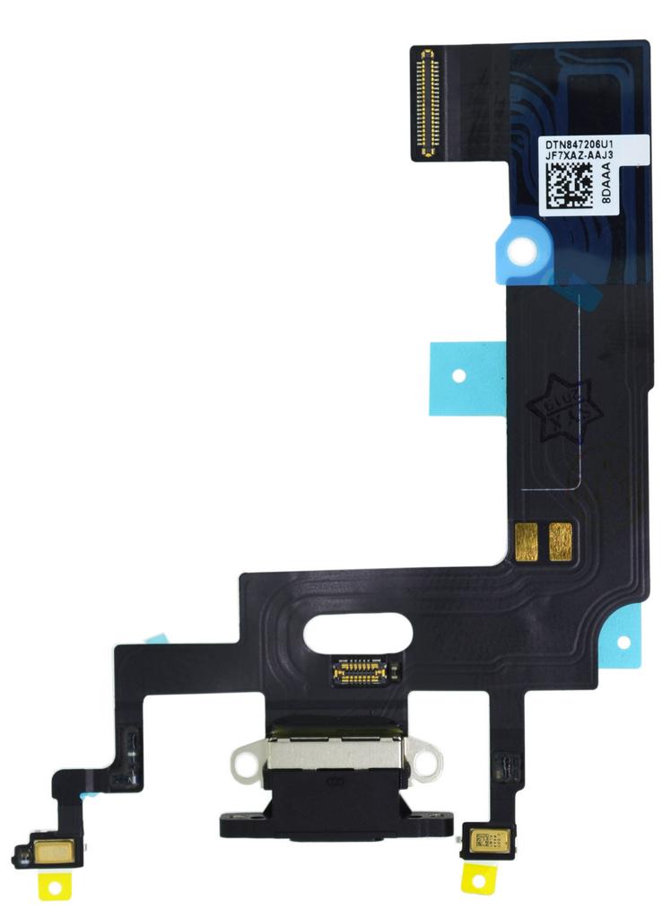 Επαφή Φόρτισης Apple iPhone XR με Καλώδιο Πλακέ και Μικρόφωνο Μαύρο OEM Type A