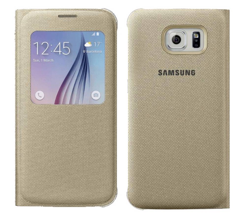 Θήκη Book S-View Samsung Fabric EF-CG920BFEGWW για SM-G920F Galaxy S6 Χρυσαφί