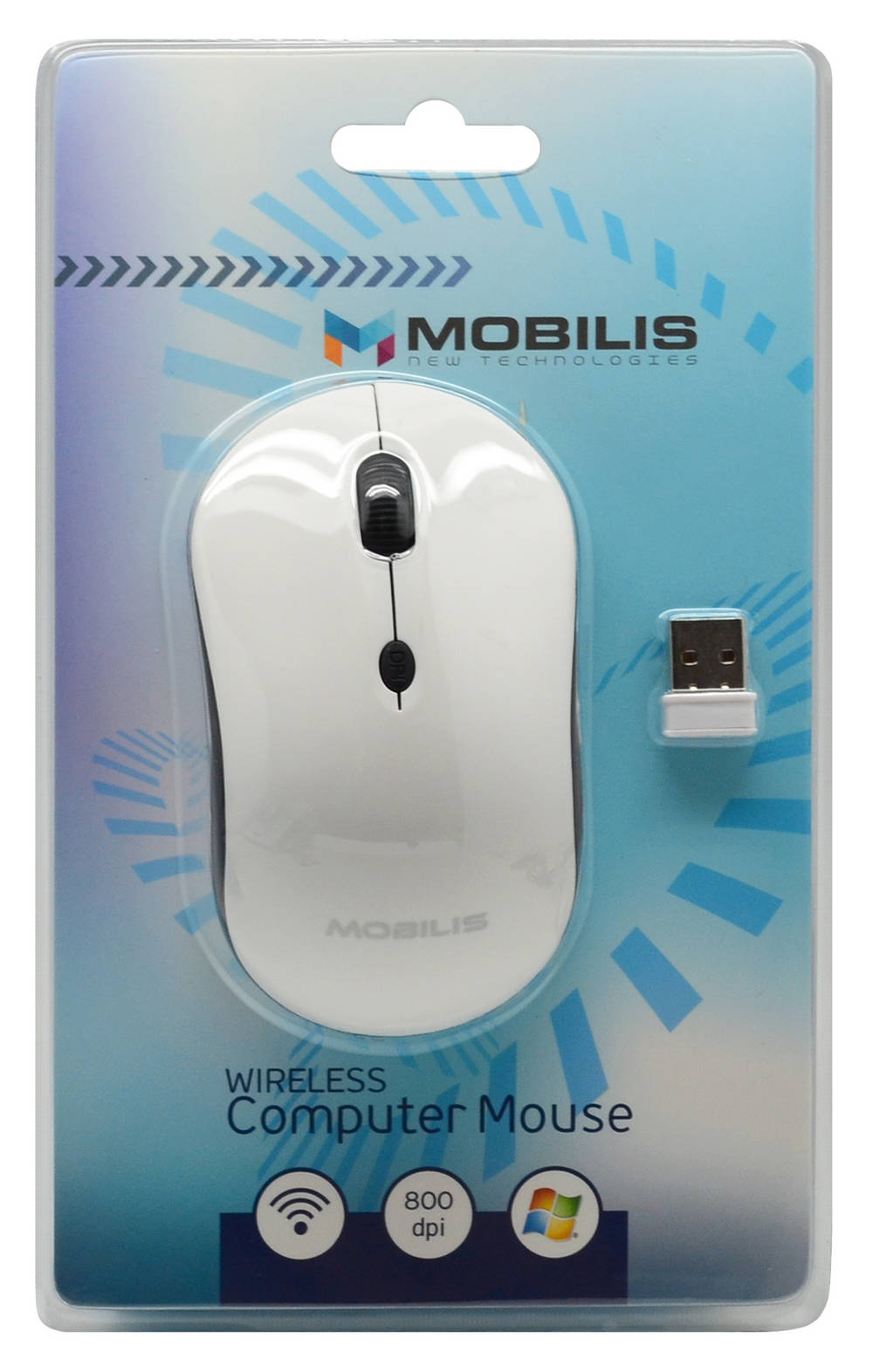 Ασύρματο Ποντίκι Mobilis Spaz ST-363 με 3 Πλήκτρα και 800 DPI Λευκό - Μαύρο