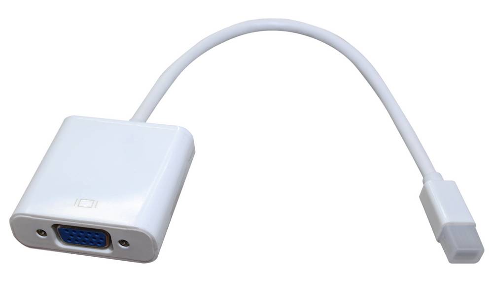 Mini Display Port to VGA Adapter Jasper 17cm Λευκό για Σύνδεση Apple PC ή Notebook σε Μόνιτορ