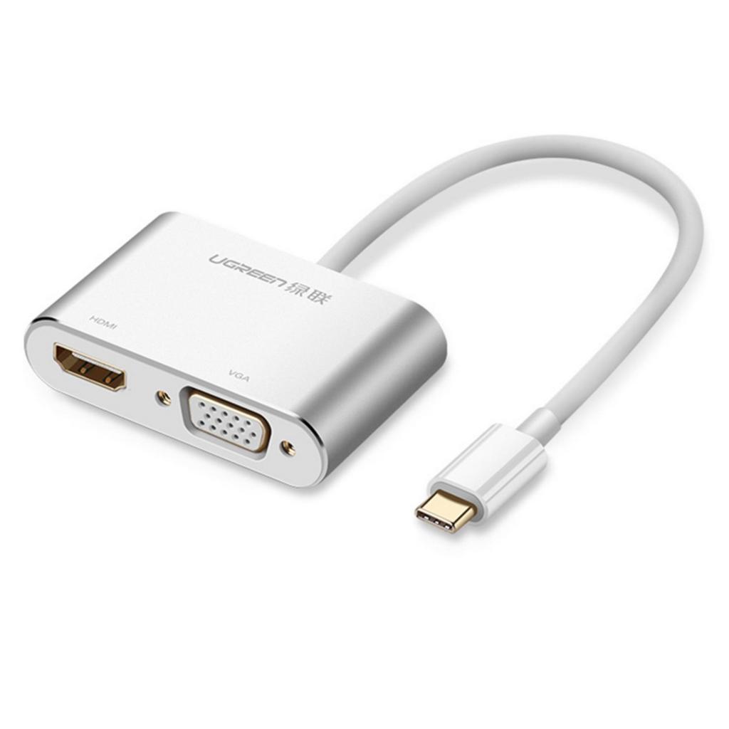 Αντάπτορας USB Type-C σε HDMI και VGA Ασημί