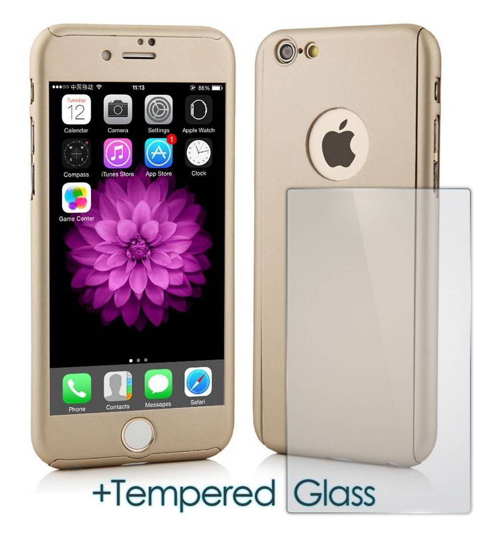 Θήκη 360 Protect Ancus για Apple iPhone 8 Χρυσαφί με Tempered Glass 0.20mm