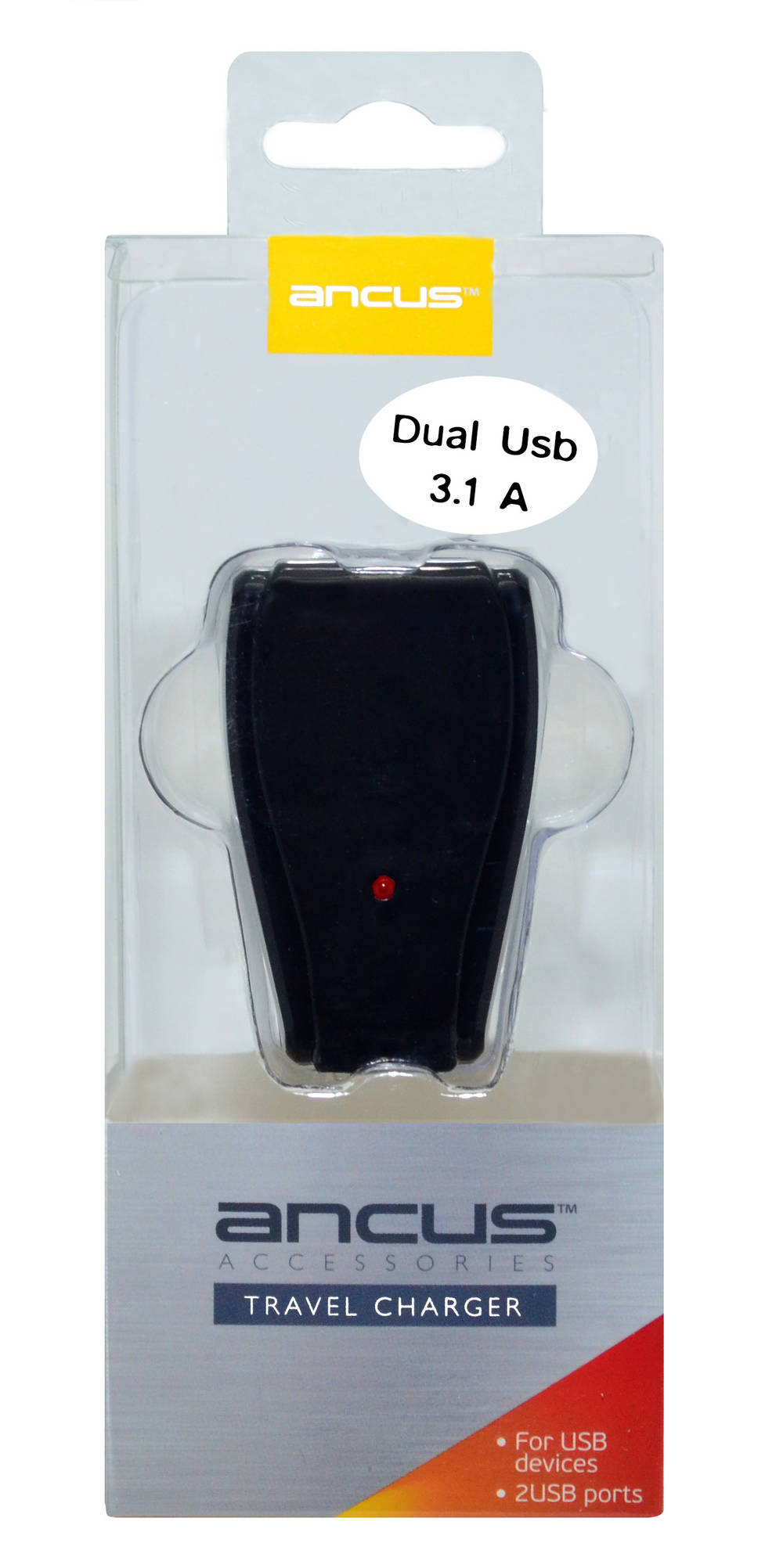 Φορτιστής Ταξιδίου Ancus Dual USB 5V 3100 mAh