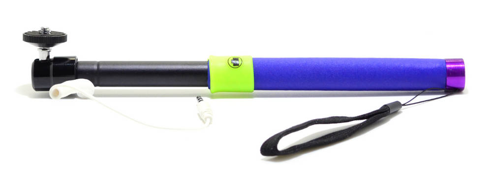 Selfie Stick Monopod Z03-2 Πτυσσόμενο Μπλέ με Καλώδιο Jack 3.5mm (Μήκος Κονταριού 21cm, Μήκος Ανοίγματος 80cm)