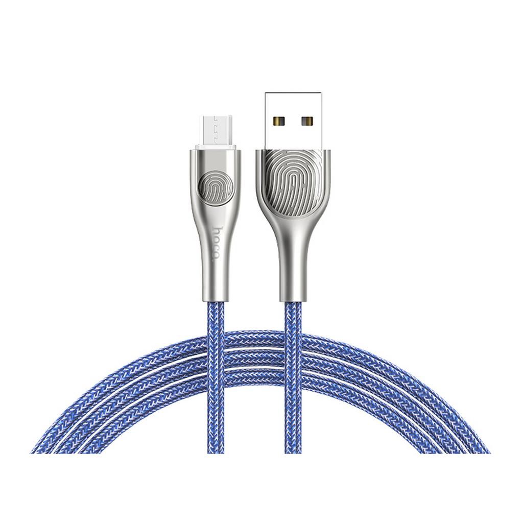 Καλώδιο σύνδεσης Hoco U59 Enlightenment USB σε Micro-USB Fast Charging 2.4A Μπλε 1.2μ