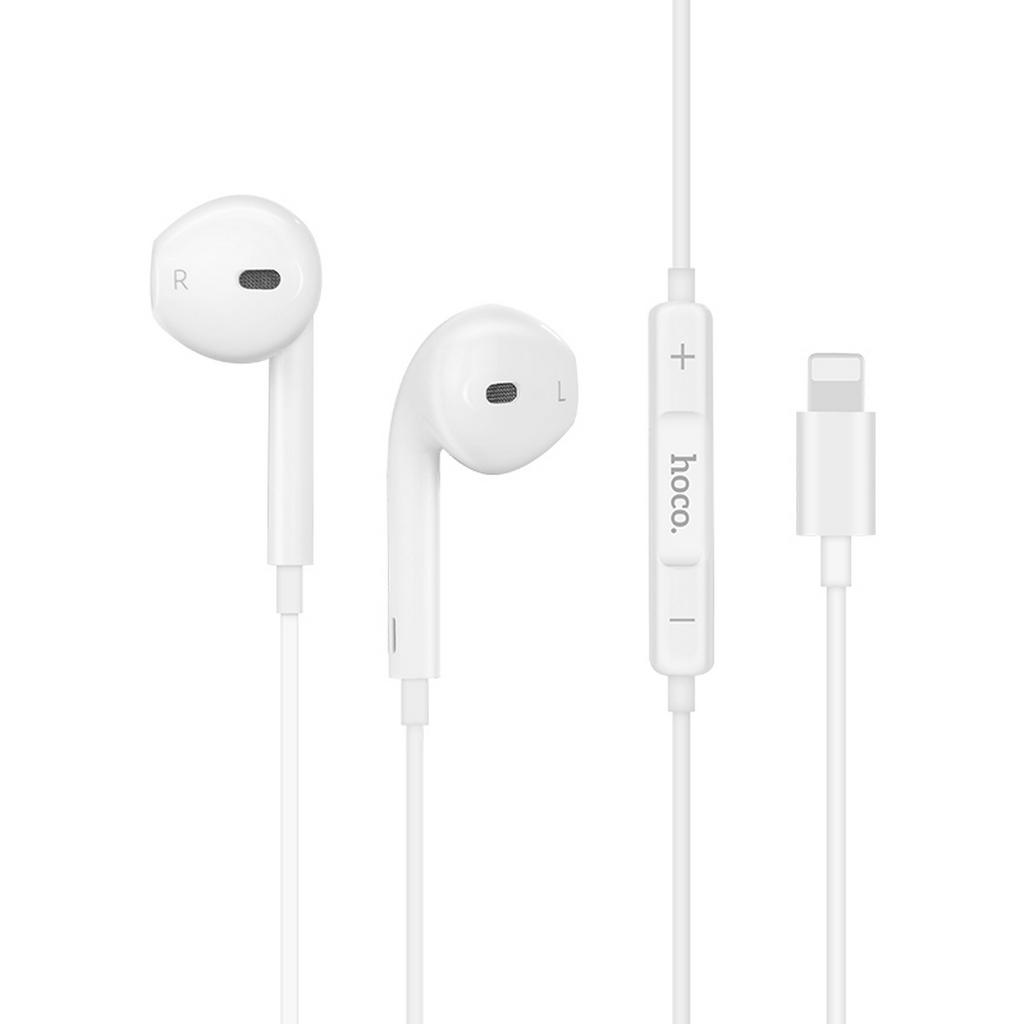 Hands Free Hoco L9 Original Series Earphones Stereo Lightning Λευκά με Μικρόφωνο και Πλήκτρο Λειτουργίας