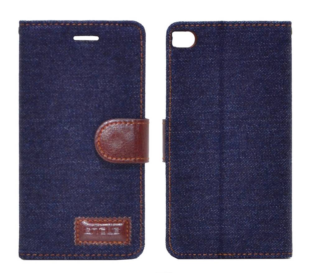 Θήκη Book Ancus Teneo Fabric για Huawei Ascend P8 Σκούρο Μπλε