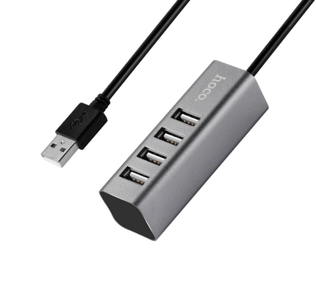 USB 2.0 Hub Hoco HB1 4 Θέσεων Γκρι