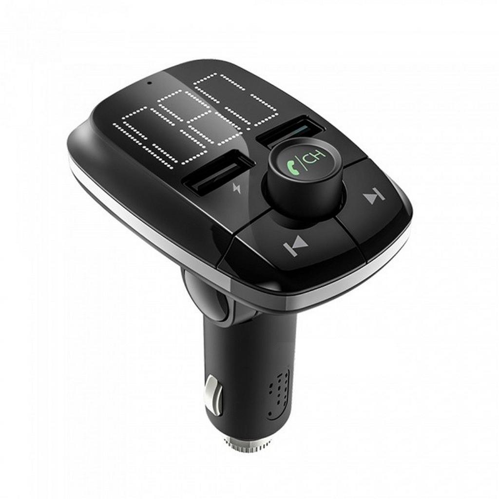 Bluetooth FM Transmitter T50 με Οθόνη Led, Ανοιχτή Ακρόαση, Υποδοχή Κάρτας Μνήμης και Δύο Υποδοχές USB. Bluetooth: 4.2 Μαύρο