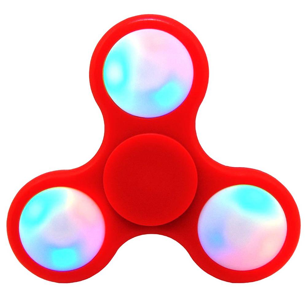 Fidget Spinner ABS Plastic Led 3 Leaves Κόκκινο 2.5 min