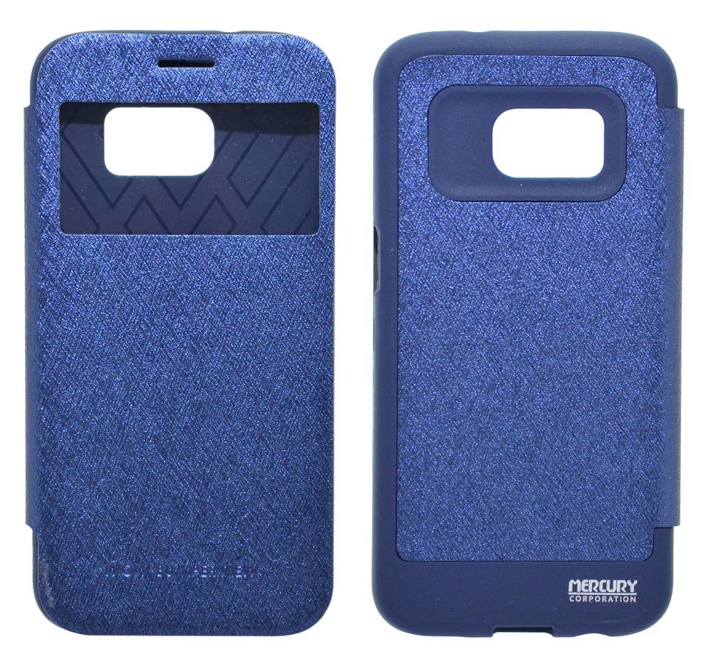 Θήκη Book Goospery Wow Bumper View για Samsung SM-G930F Galaxy S7 Σκούρο Μπλέ by Mercury