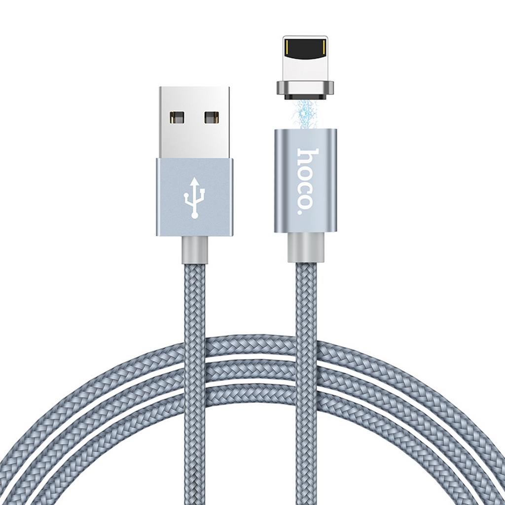 Καλώδιο σύνδεσης Hoco U40A Magnetic USB σε Lightning Μεταλλικό Γκρι 1μ