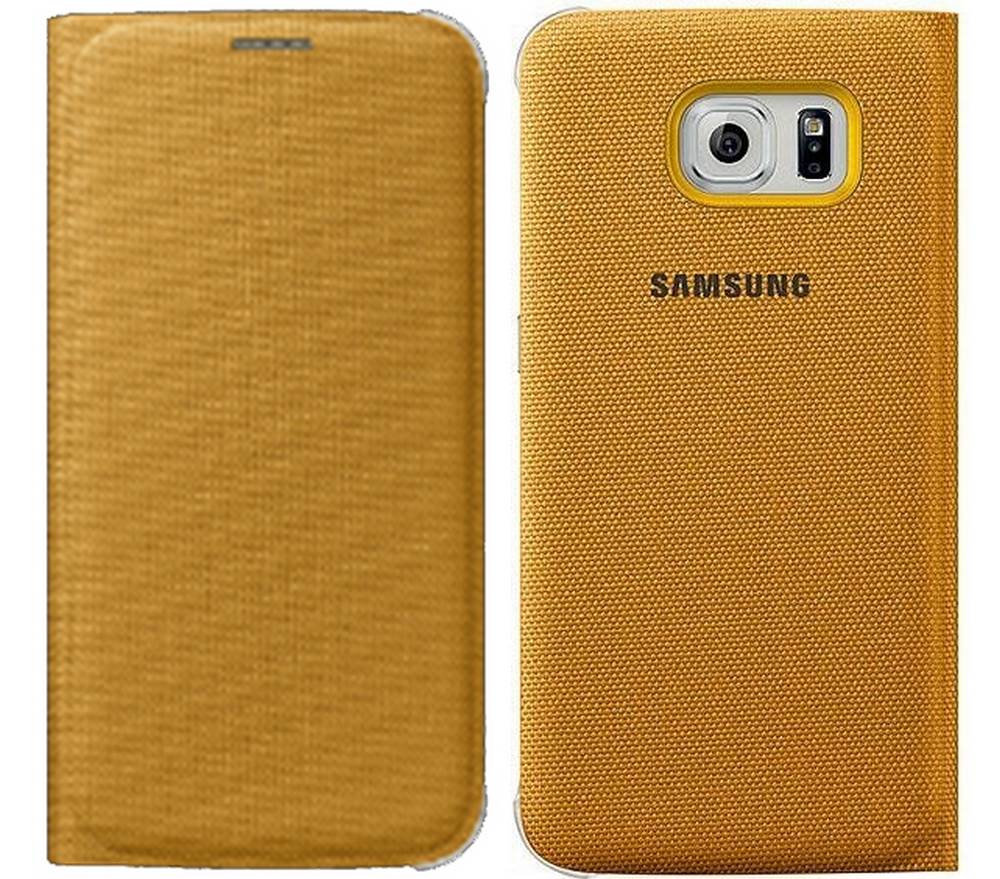 Θήκη Book Samsung Flip Wallet Fabric EF-WG920BYEGWW για SM-G920F Galaxy S6 Κίτρινη