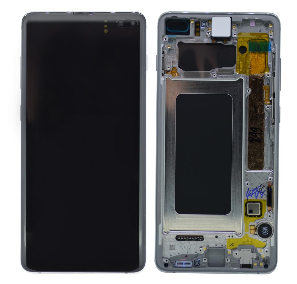 Γνήσια Οθόνη & Μηχανισμός Αφής Samsung SM-G975F Galaxy S10+ Λευκό GH82-18849B