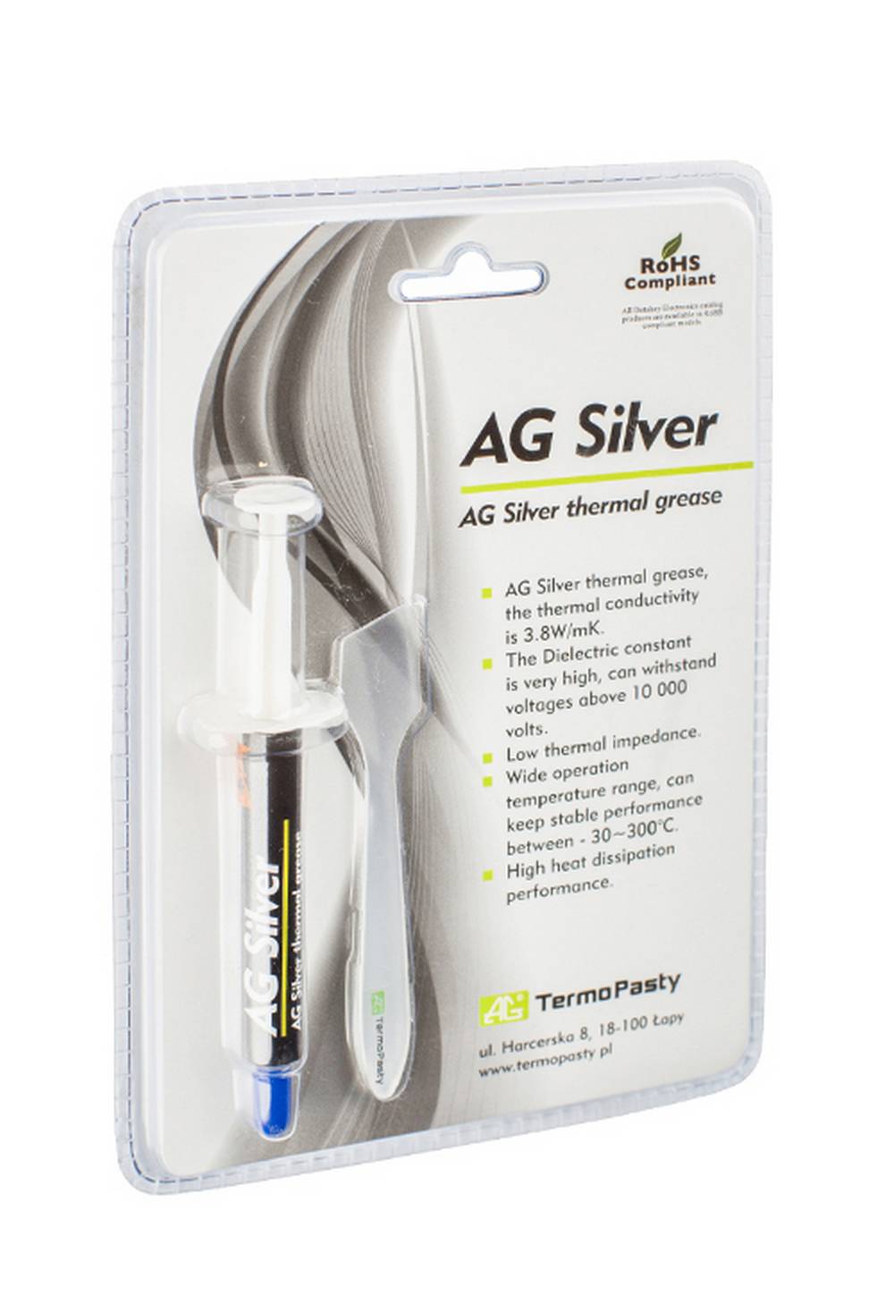 Θερμοαγώγιμη Πάστα TermoPasty AG Silver 3gr Υψηλής Αντοχής Κατάλληλο για Επεξεργαστές και Ολοκληρωμένα Κυκλώματα