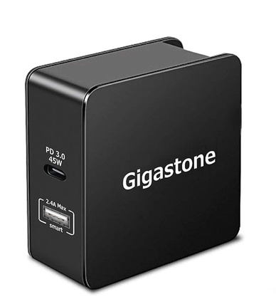 Φορτιστής Ταξιδίου Gigastone PD-6570B USB και Type-C PD 3.0 57W για MacBook, PC Notebook, iOS & Android. Μαύρο