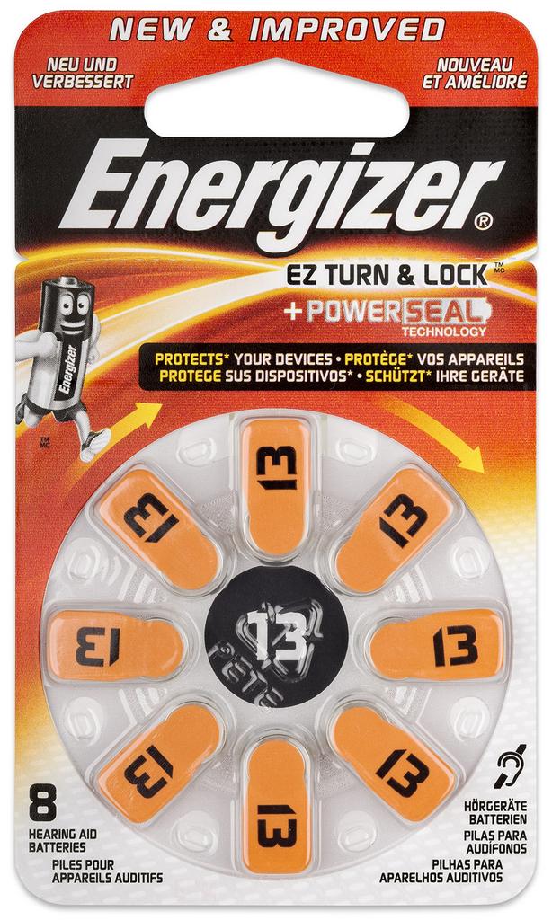 Μπαταρίες Ακουστικών Βαρηκοΐας Energizer EZ Turn & Lock 13 1.4V Τεμ. 8