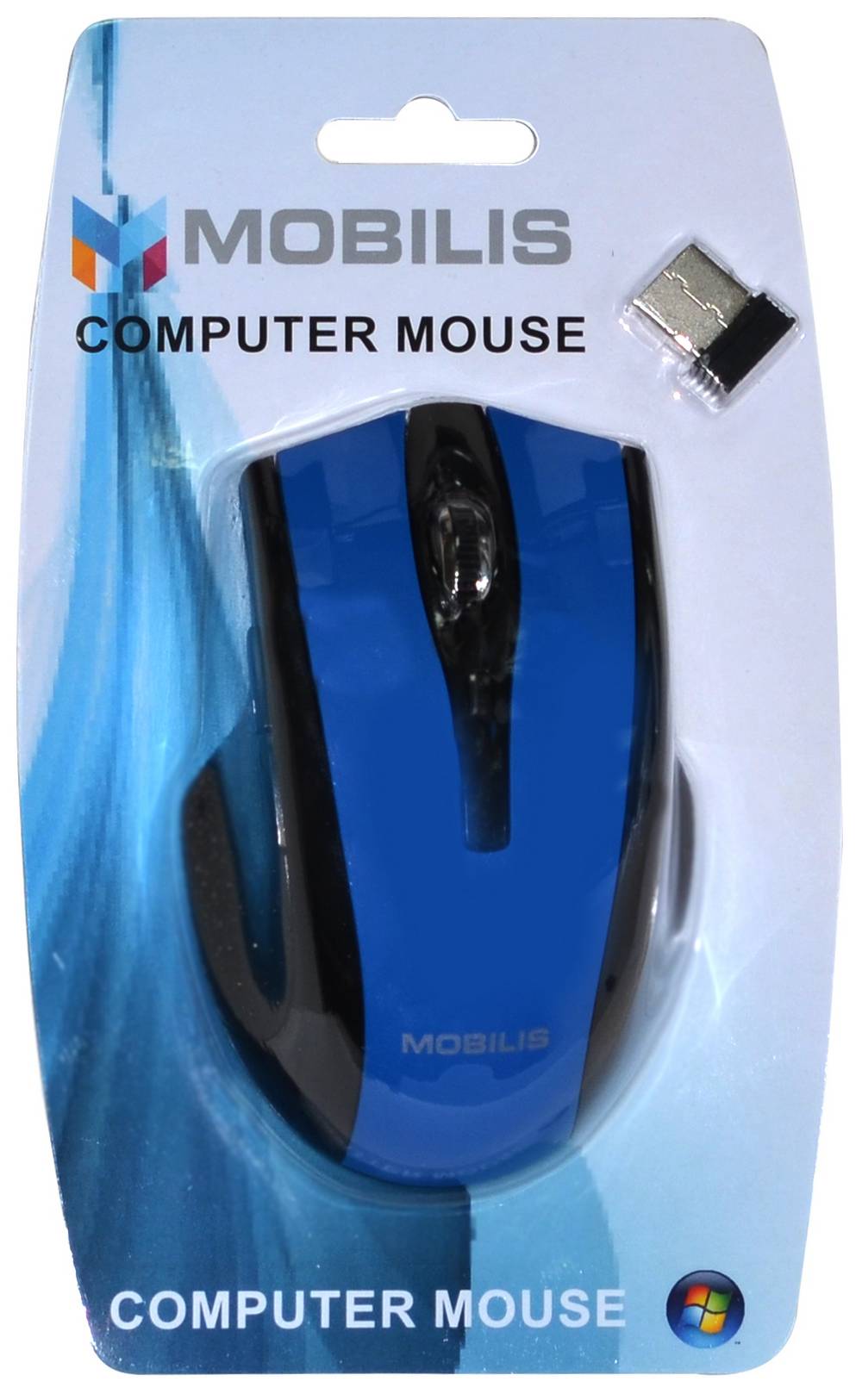Ασύρματο Ποντίκι Mobilis MM-126 με 6 Πλήκτρα και 1600 DPI Μαύρο - Μπλέ