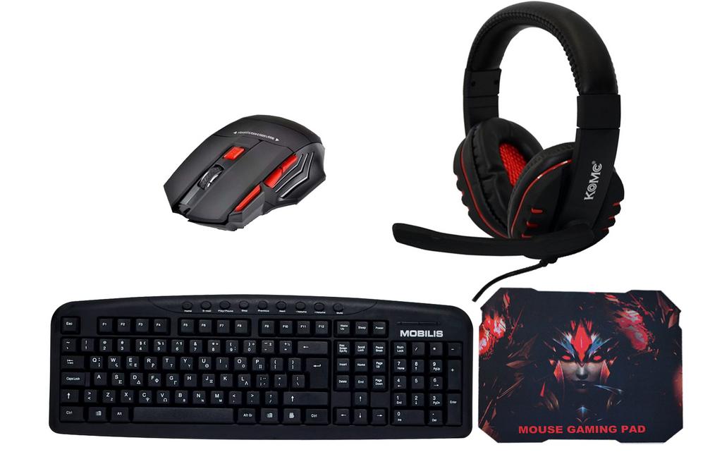 Gamer Pack Starter με Πληκτρολόγιο, Ποντίκι, Mousepad και Ακουστικά με Μικρόφωνο