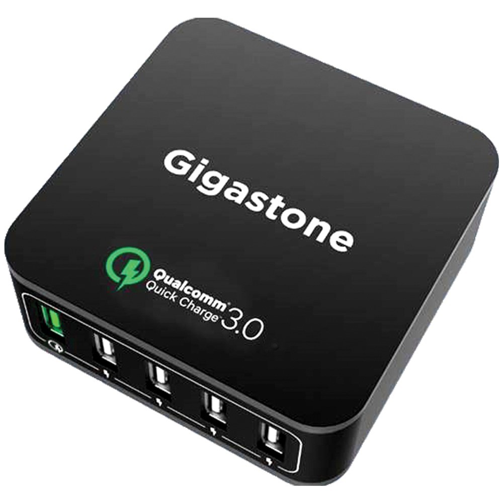 Φορτιστής Ταξιδίου Gigastone GA-8540B Multi Charger με QC3.0 5 Εξόδους USB 40W 8A για MacBook, PC Notebook, iOS & Android Μαύρο