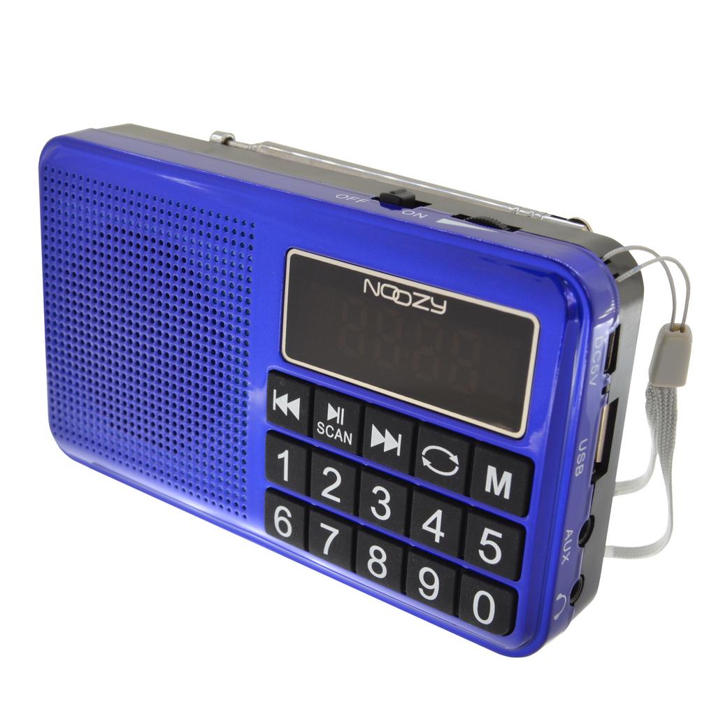 Φορητό Ραδιόφωνο Noozy S24 3W Μπλέ με Υποδοχή USB, Κάρτα Μνήμης, Audio-in και Επαναφορτιζόμενη Μπαταρία